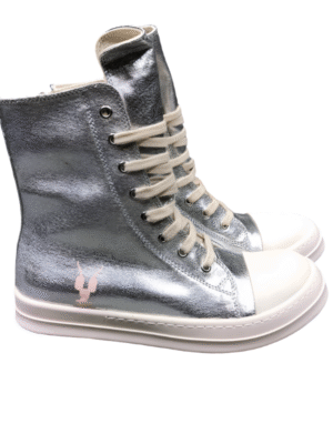 Rick Owens Metallic High-Top Sneakers