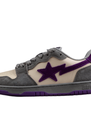 BAPE STA Low-Top Sneakers in Grey and Purple