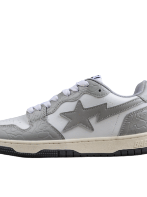 BAPE STA Low-Top Sneakers in White and Gray
