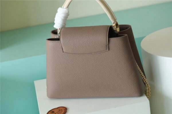 LV Capucines MM Taurillon Smokey Brown Green/ Creme/ Pink For Women, Women¡¯s Bags, Shoulder And Crossbody Bags 12.4in/31.5cm LV M59516