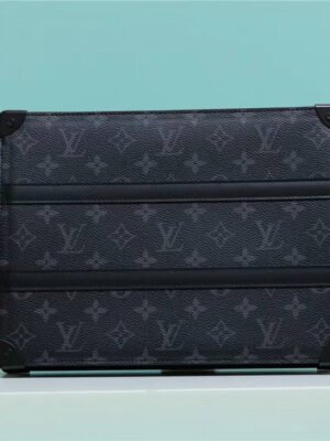 LV Trunk Pouch Monogram Eclipse Canvas Black For Men, Wallet 28cm LV M45937