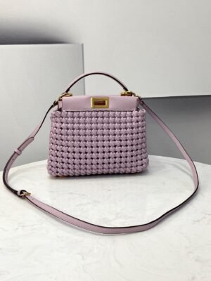 FI Peekaboo Mini Purple Braided Bag For Woman 18cm/7in