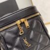 8b4c18f2 YSSL Vanity Bag In Carr¨¦-Quilted Grain De Poudre Black For Women 6.4in/16.5cm YSL 649779DME271000