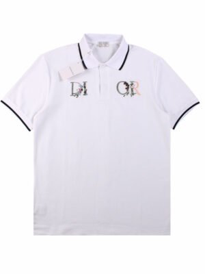 Dior Polo Shirt with Floral Logo Design