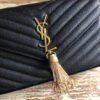 YSSL Monogram Chain Wallet Black For Women 8.7in/23cm YSL