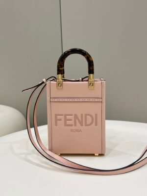 FI Mini Sunshine Shopper Pink For Women, Handbags, Shoulder And Crossbody bags 7.1in/18cm FF 8BS051