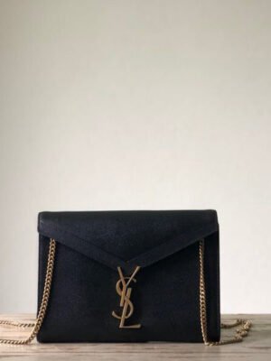 YSSL Cassandra Flap-Front Crossbody Bag Black For Women 8.7in/22cm YSL?