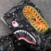 BAPE SPACE CAMO DOUBLE SHARK FULL ZIP HOODIE BLACK