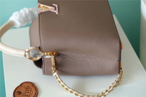 8e289d42 LV Capucines BB Taurillon Smokey Brown Green/ Creme/ Pink For Women, Women’s Bags, Shoulder And Crossbody Bags 10.6in/27cm LV