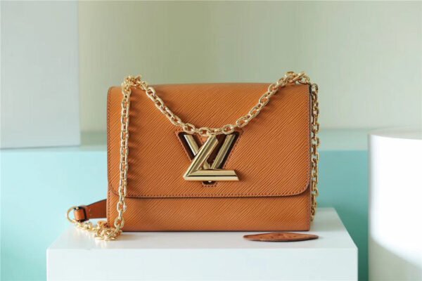 LV Twist MM Epi Gold Miel Brown For Women, Women¡¯s Bags, Shoulder And Crossbody Bags 9.1in/23cm LV M59686