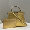 FI Peekaboo Medium Gold Bag For Woman 33cm/13in