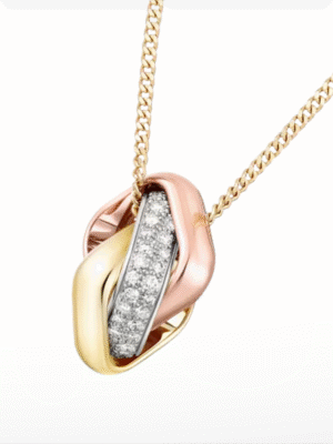 18K Trinity Cushion Diamond Necklace
