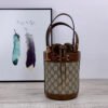 gg Horsebit 1955 Small Bucket Bag In gg Supreme Canvas Brown For Women 7.5in/19cm gg 637115 92TPG 8563