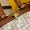 FI Peekaboo X-tote Bag White Canvas For Women, Handbags, Shoulder Bags 16.1in/41cm FF 8BH374