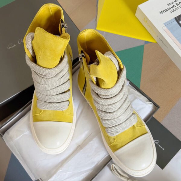 9._9_6b987a92-e7f8-494e-be39-2a8eaaa7e9f4 Rick Owens Yellow High-Top Sneakers