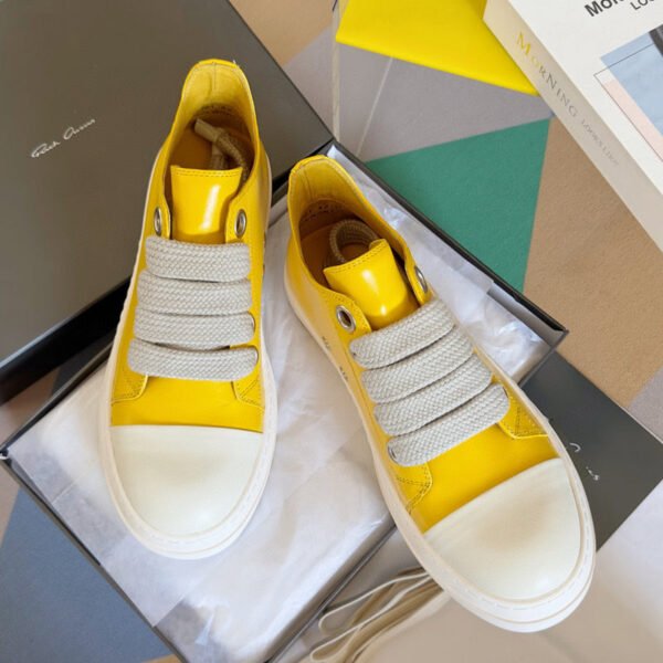 Rick Owens Yellow Low-Top Sneakers