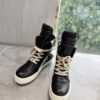 Rick Owens Geobasket Sneakers - Black and Cream