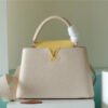 91861ef6 LV Capucines BB Taurillon Creme Beige/ Plume Yellow Berlingot For Women, Women’s Bags, Shoulder And Crossbody Bags 10.6in/27cm LV