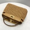 FI Peekaboo Mini Light Brown Braided Bag For Woman 18cm/7in