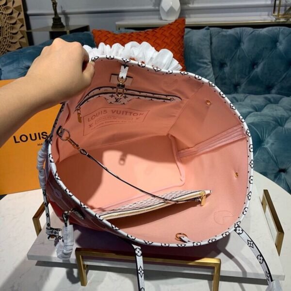 LV Neverfull MM Tote Bag Monogram Canvas Red For Women, Women¡¯s Handbags 12.6in/32cm LV M44567