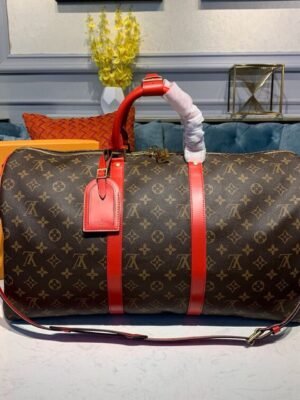 LV Keepall Bandouliere 50 Monogram Canvas Red For Men, Bags 19.7in/50cm LV M44740
