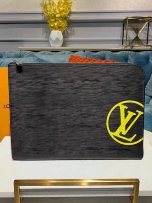 LV Pochette Jour GM Epi Black/Yellow For Men, Wallet 13.8in/34cm LV M68198