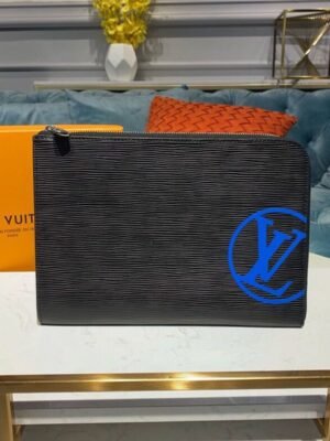 LV Pochette Jour GM Epi Black/Blue For Men, Wallet 13.8in/34cm LV