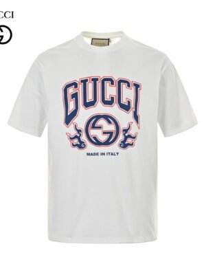 Gucci White T-Shirt with Bold Logo