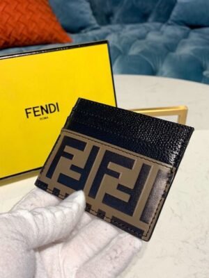 FI Card Holder Black For Women, Wallet 3.9in/10cm FF 8M0269
