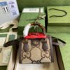 gg Diana Jumbo gg Mini Tote Bag Camel And Ebony Jumbo gg Canvas Brown For Women 7.9in/20cm 655661 UKMFT 2672