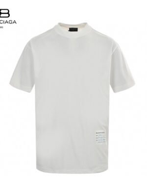Balenciaga White T-Shirt with Label Detail