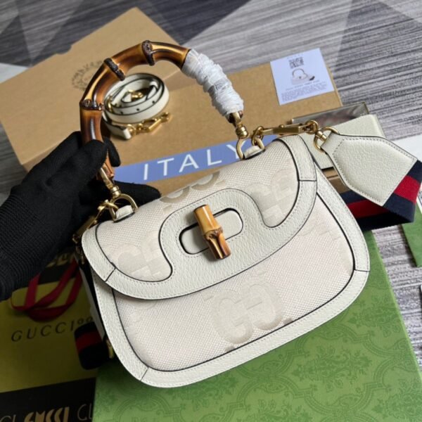 gg Bamboo 1947 Medium? Top Handle Bag White For Women, Women’s Bags 10.2in/26cm gg