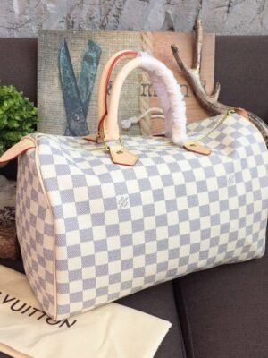 LV Speedy 35 Damier Azur Canvas For Women, Women¡¯s Handbags 13.8in/35cm LV N41369