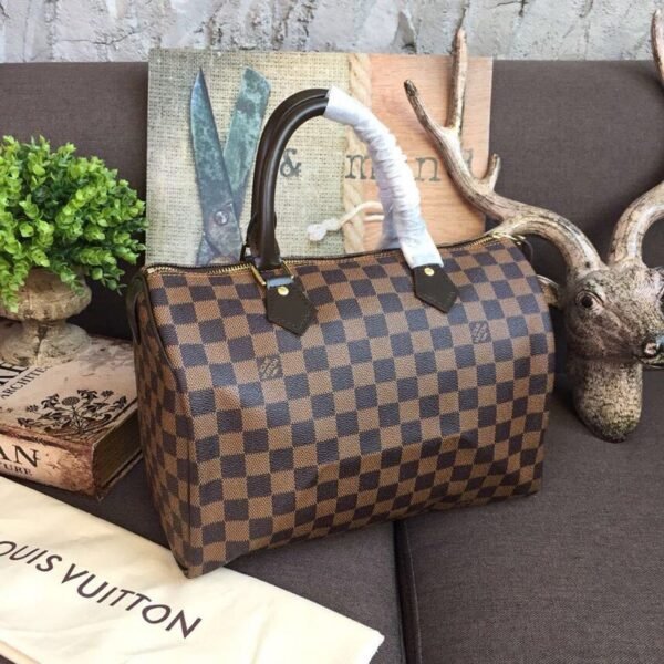 933191563710323-pic-93622-1563710513 LV Speedy 30 Bag Damier Ebene Canvas For Women 11.8in/30cm Brown LV N41364