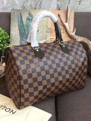 LV Speedy 30 Bag Damier Ebene Canvas For Women 11.8in/30cm Brown LV N41364