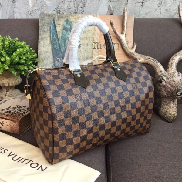 933201563710323-pic-07287-1563710510 LV Speedy 30 Bag Damier Ebene Canvas For Women 11.8in/30cm Brown LV N41364