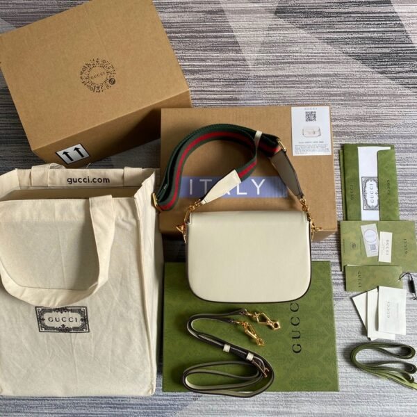gg Horsebit 1955 Mini Bag White For Women, Women’s Bags 8in/21cm gg 658574 18YSG 9068