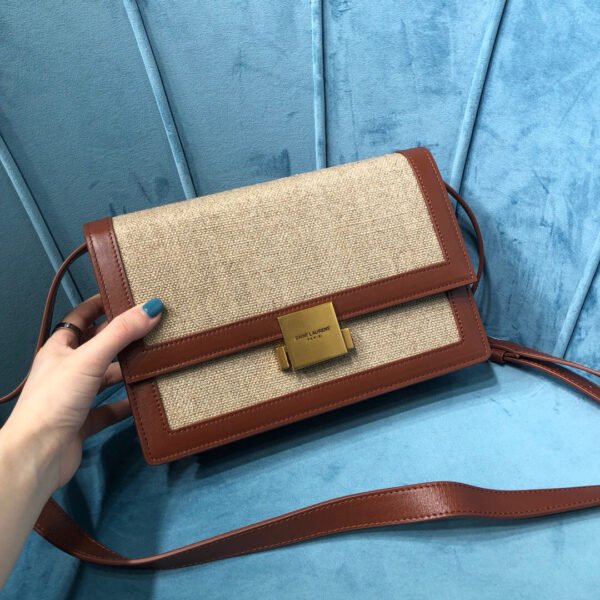 YSSL Le Carr¨¦ Satchel In Canvas And Box Natural Beige & Brick For Women 9in/23cm YSL?