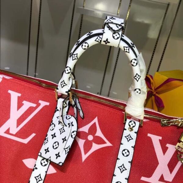 LV Keepall Bandouliere 50 Monogram and Monogram Reverse Canvas Red For Women, Women¡¯s Handbags, Travel Bags 19.7in/50cm LV