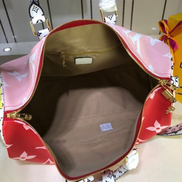 LV Keepall Bandouliere 50 Monogram and Monogram Reverse Canvas Red For Women, Women¡¯s Handbags, Travel Bags 19.7in/50cm LV