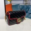 gg Marmont Diagonal Matelass Shoulder Bag Black Red For Women 10in/26cm gg 443497