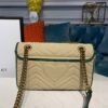 gg Marmont Raffia Straw Shoulder Bag Beige/Green gg Chevron Matelass¨¦ Raffia Effect Fabric For Women 10in/26cm gg  ?443497