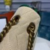 gg Marmont Raffia Straw Shoulder Bag Beige/Green gg Chevron Matelass¨¦ Raffia Effect Fabric For Women 10in/26cm gg  ?443497