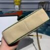 gg Marmont Raffia Straw Shoulder Bag Beige/Green gg Chevron Matelass¨¦ Raffia Effect Fabric For Women 10in/26cm gg  ?443497