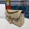 gg Marmont Raffia Straw Shoulder Bag Cream/Brown/Beige gg Chevron Matelass¨¦ Raffia Effect Fabric For Women 10in/26cm gg  ?443497