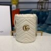 gg Marmont Mini Bucket Bag White Matelass¨¦ Chevron For Women 6in/13cm gg 575163 DTDRT 9022