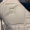 gg Marmont Mini Bucket Bag White Matelass¨¦ Chevron For Women 6in/13cm gg 575163 DTDRT 9022