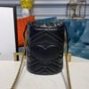 gg Marmont Mini Bucket Bag Black Matelass¨¦ Chevron For Women 6in/13cm gg 575163 575163 DTDRT 1000
