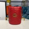 gg Marmont Mini Bucket Bag Hibiscus Red Matelass¨¦ Chevron For Women 6in/13cm gg 575163