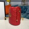 gg Marmont Mini Bucket Bag Hibiscus Red Matelass¨¦ Chevron For Women 6in/13cm gg 575163